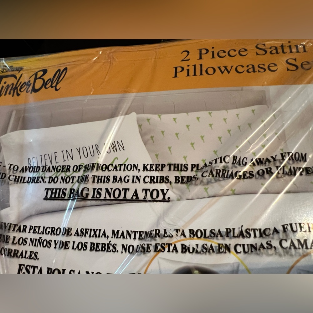 Disney TinkerBell 2 Piece Satin Pillowcase Set-NEW - Picture 6 of 6